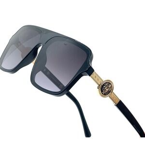 Sunglasses‎ Mens Square Black Lens Outdoor Trendy Style Elegant UV400 Protection